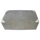 An English shagreen box with ivory corners