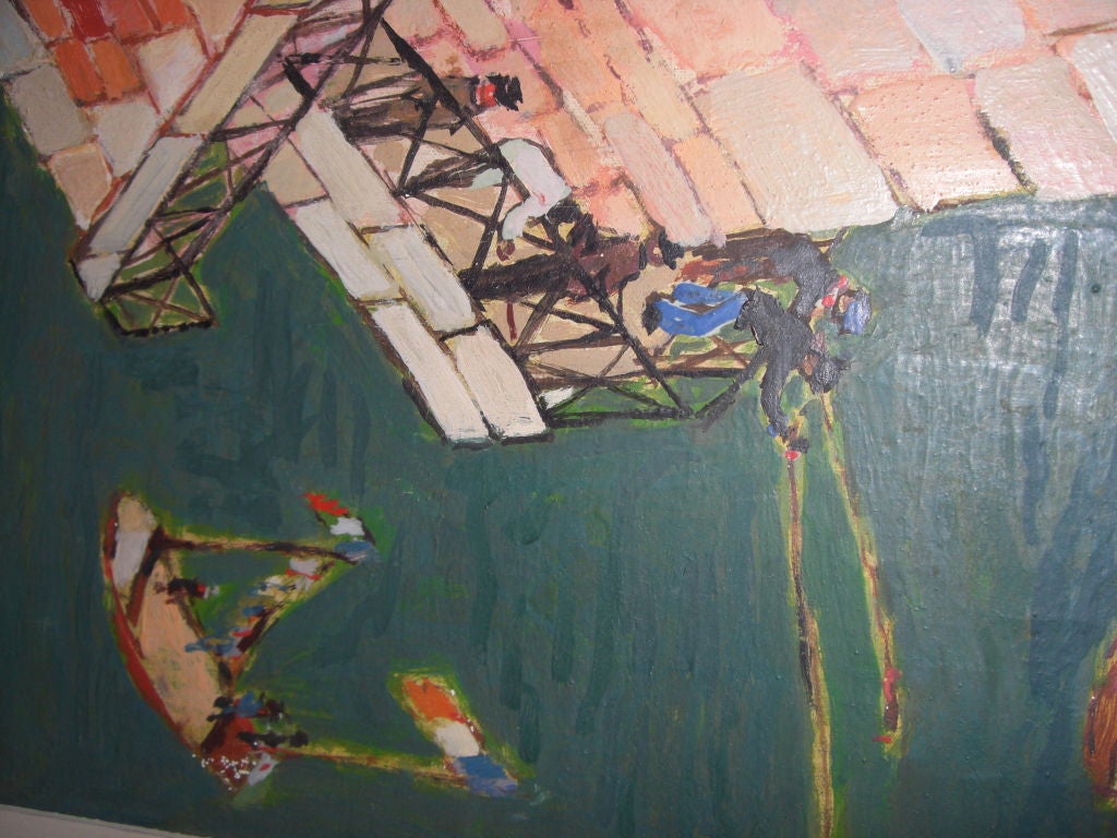 Oil on canvas of the Isle st. louis by Moura Chabor