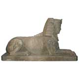 Outstanding pair of carrara marble sphinxes