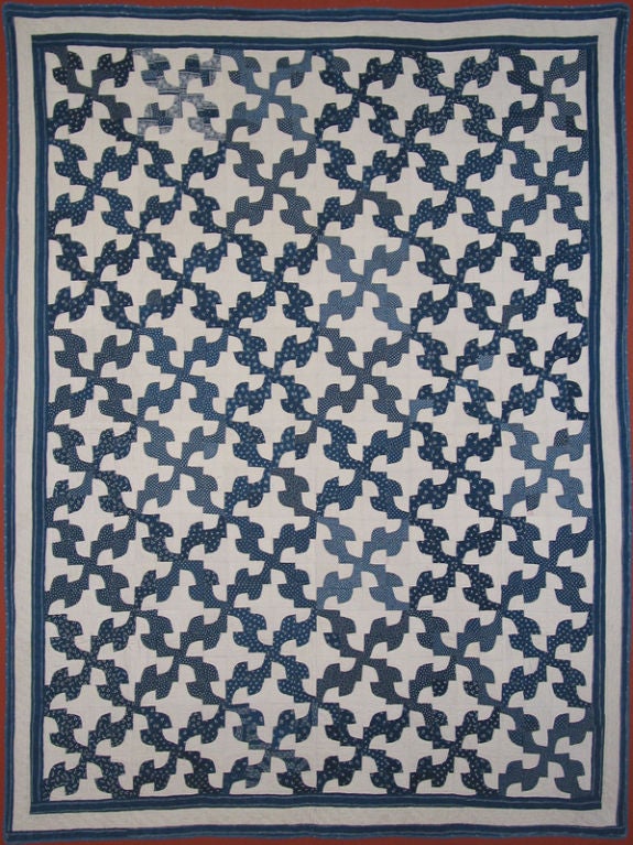 Antique Pieced Quilt:  Drunkard's Path