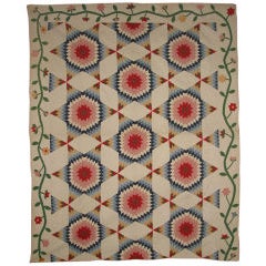 Antique Pieced Quilt: Star of Bethlehem/Harvest Sun 10