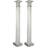 A pair of grey painted tromp l'oeil columns 5