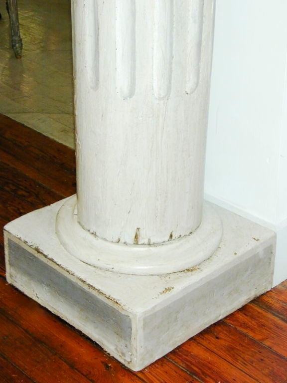 Pair of Grey Painted Tromp L'oeil Columns In Excellent Condition For Sale In New Preston, CT