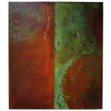 Oxidation Painting on Panel "Ray Band" by Willie Little