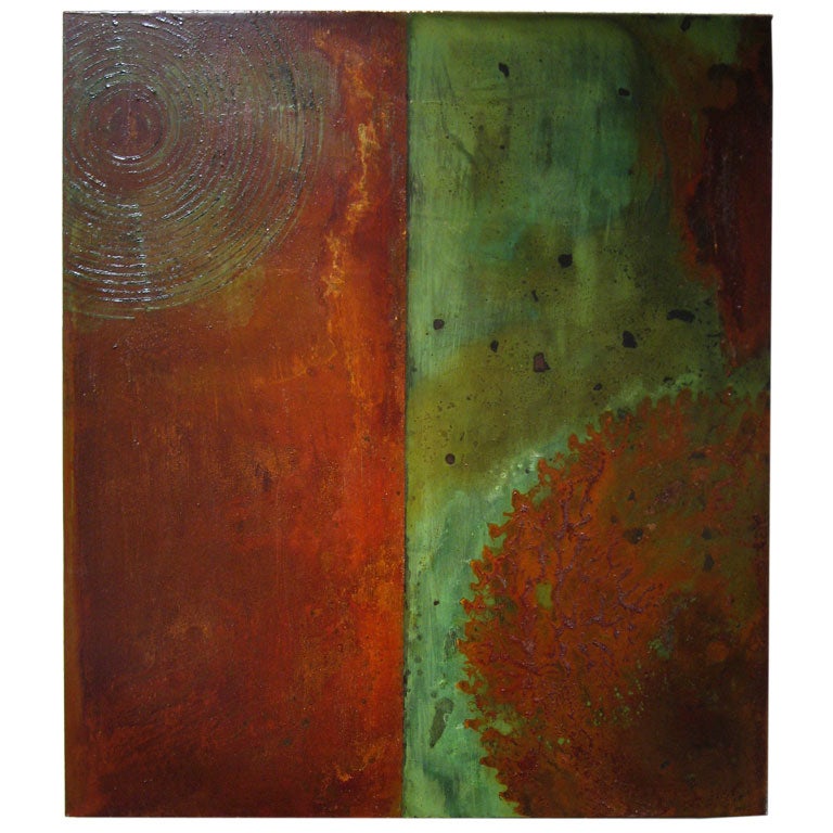 Oxidation Painting on Panel "Ray Band" by Willie Little