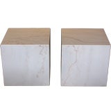 A Pair of Marble Side Tables
