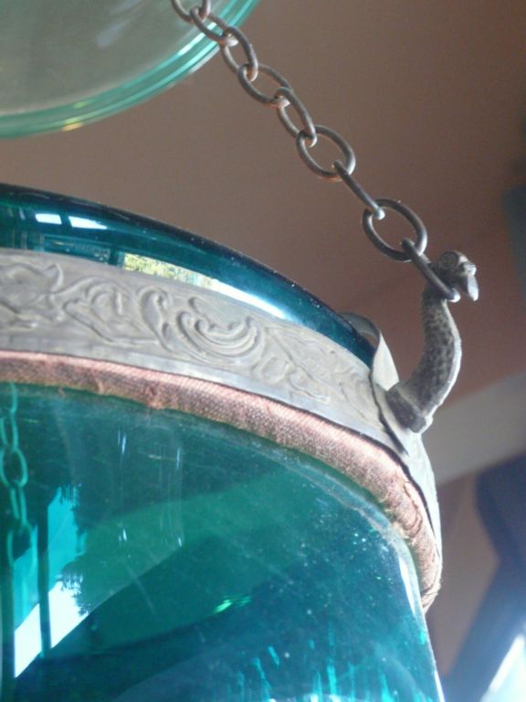 Burmese  Bottle Green Glass Lantern 2