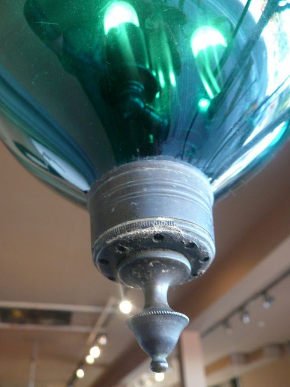 Burmese  Bottle Green Glass Lantern 3