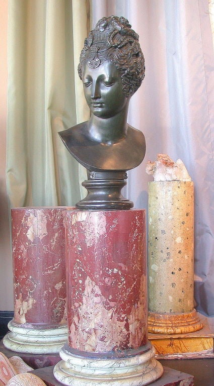 Monumental Bronze Bust of Diana Goddess of the Hunt