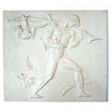 Vintage American  WPA Plaster Bas Relief of Paul Bunyan