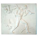 American  WPA Plaster Bas Relief of Paul Bunyan