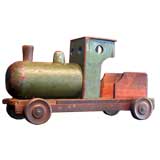 Vintage American  Wood Train Engine Toy