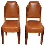Pair of Art Deco, cubist-styled side chairs