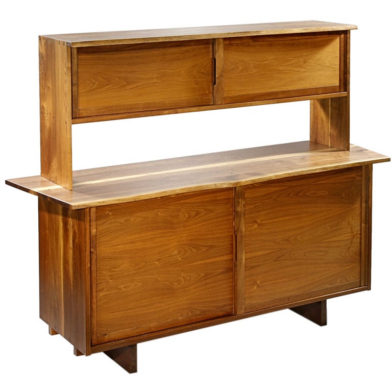 Unique George Nakashima Sliding Door Cabinet w/Top Piece, 1969