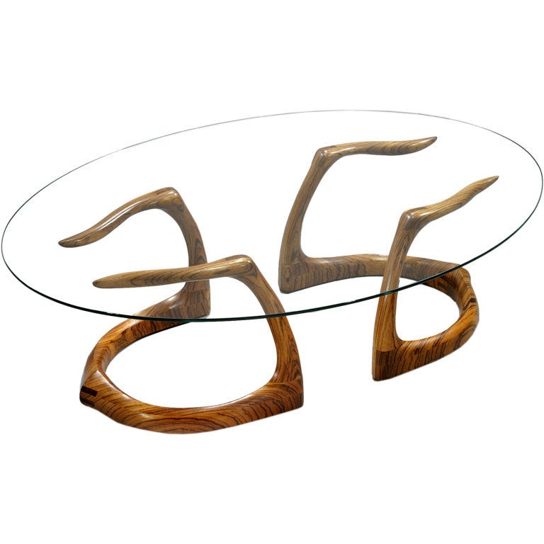 Rare and Early "Sternum" Coffee Table by David Ebner, 1980 For Sale