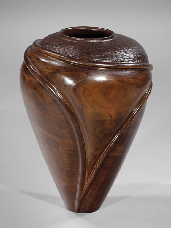 Rare and Important Turned Wood Vessel by William Hunter, 1990