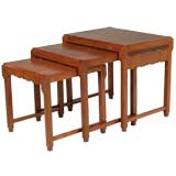 Antique Set of Art Deco Nesting Tables signed by Jules Cayette