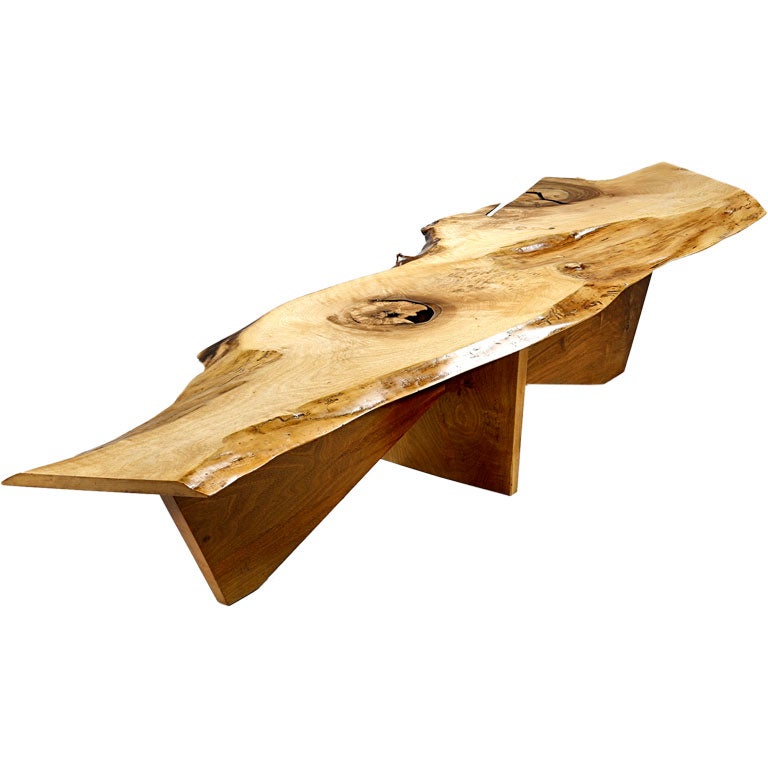 Unique Butterfly Base Coffee Table by George Nakashima