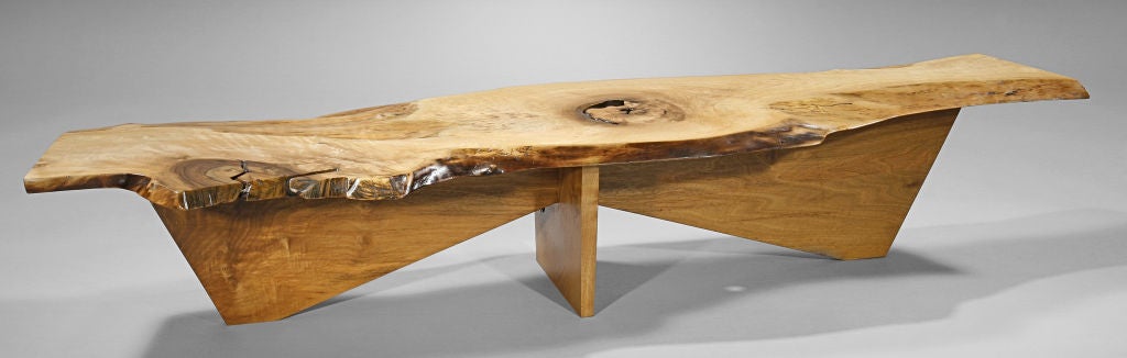 Special custom base configuration.  English walnut free form top on butterfly base.