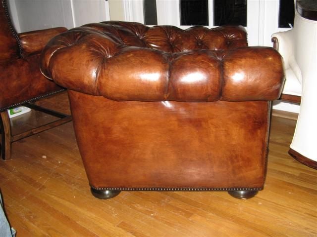 Pair of Leather Chesterfield Chairs C. 1930