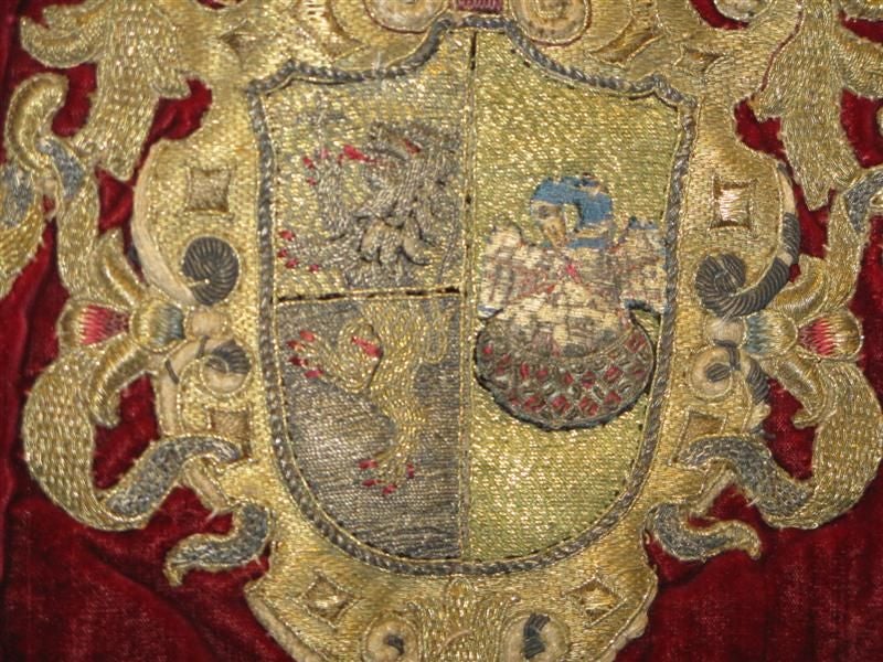 18th Century and Earlier 18th C. Embroidered/Appliqued Wall Hanging