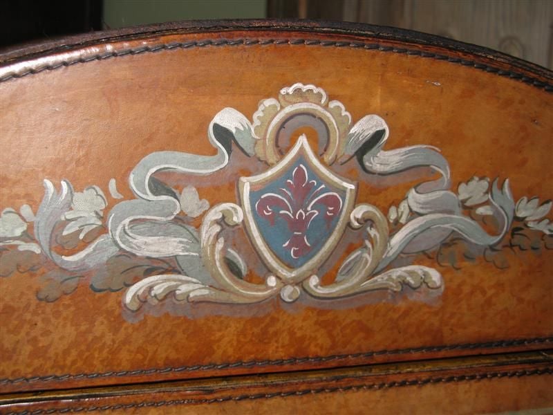 Italian Painted Leather Chest/Box C. 1940 1