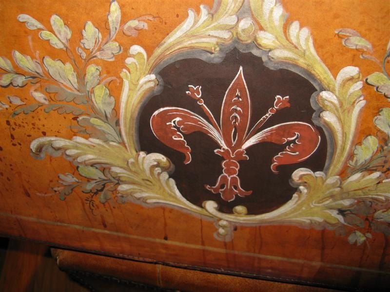 Italian Painted Leather Chest/Box C. 1940 4