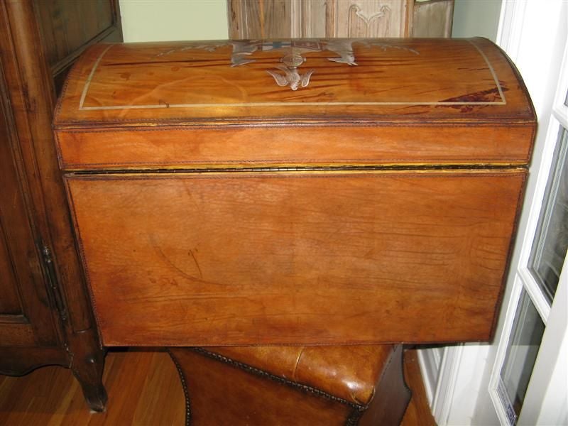 Italian Painted Leather Chest/Box C. 1940 6