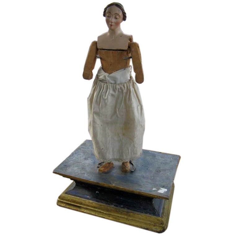 19th C. Italian Wooden Doll/Santos