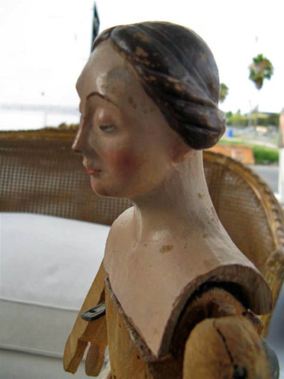 19th C. Italian Wooden Doll/Santos 1