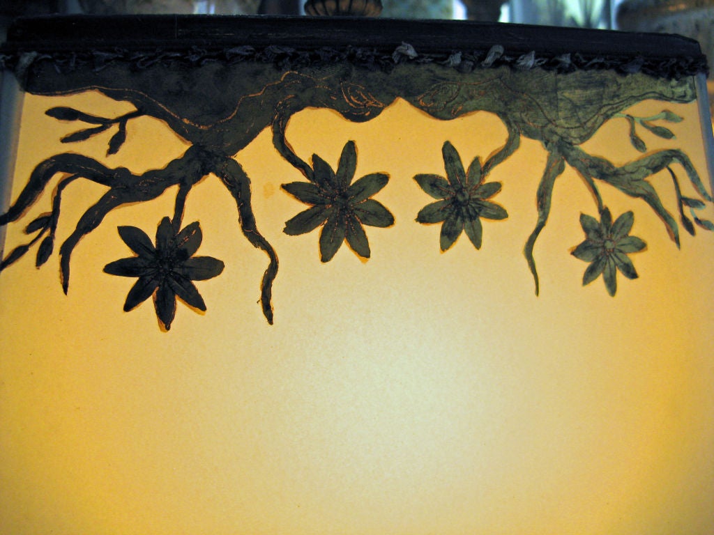 Chinoiserie Stoneware Lamps with Custom Shades 5