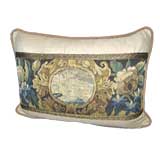 Antique 18th C. Tapestry Pillow on Linen