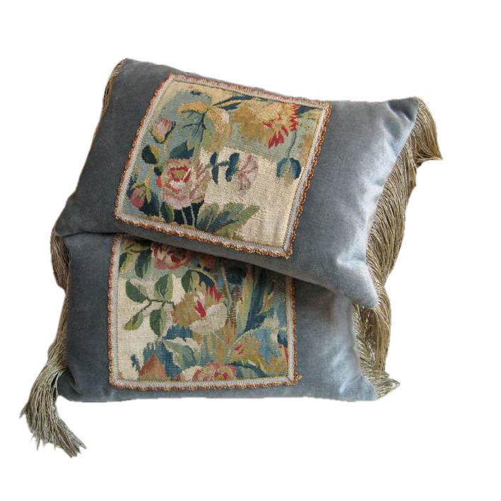 Pair of 18th C. Aubusson Pillows