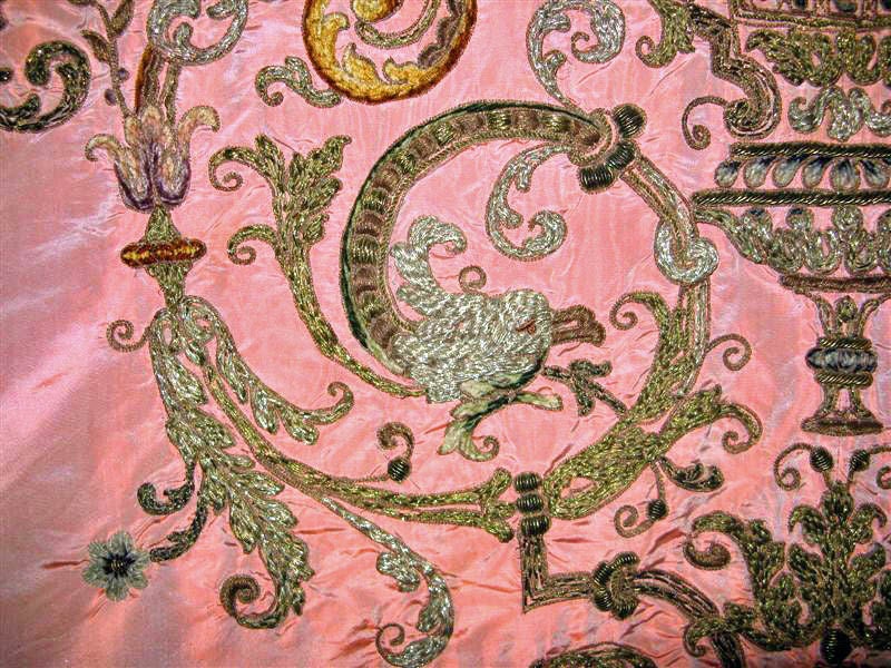 19th Century French Metallic and Chenille Embroidered Coverlet at 1stdibs