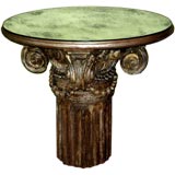 Carved Capital & Column Table with Mirrored Top