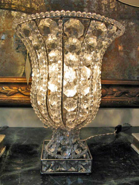Crystal & Beaded Urn Lamp