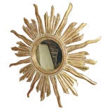 Antique Italian Gold Leaf Starburst Mirror C. 1920