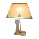 19th C. Carved Foot french mounted into Custom Lamp