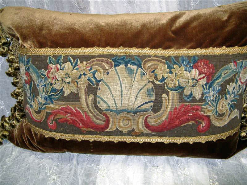 17th C. Bruxelle Tapestry Bed Pillow