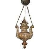 19th C. Carved Italian Painted Light Fixture 19th C. Carved Italian Painted Light Fixture