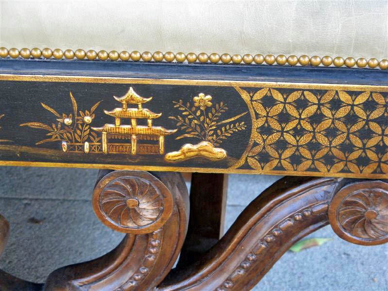 20th Century Chinoserie Decorated Bench