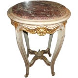 Italian Painted Table with Marble Top