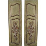 Pair of Carved French Painted Doors