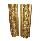Pair of 19th C. Carved Giltwood Carvings