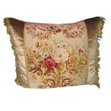 19th C. French Aubusson Textile Pillow