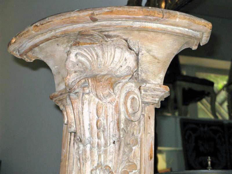 Wood Pair of 19th C. Italian Pilasters