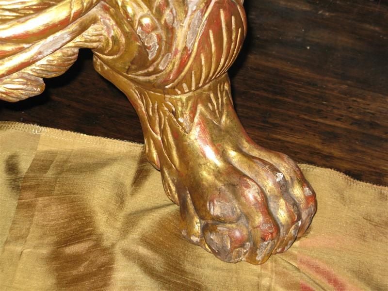 20th Century Italian Style Carved Giltwood Stool