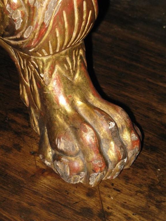 Wood Italian Style Carved Giltwood Stool