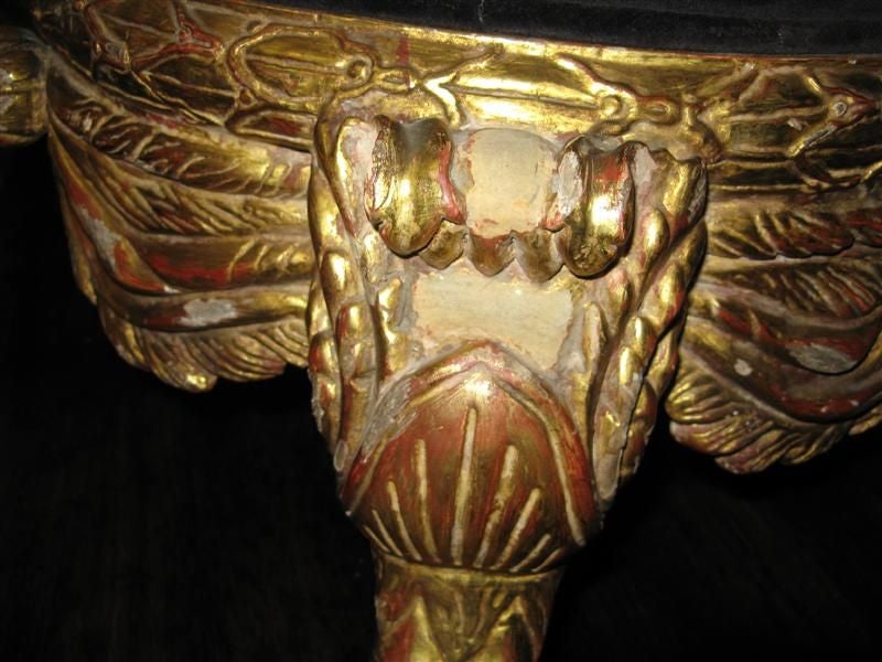 Italian Style Carved Giltwood Stool 3