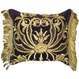 Antique Turkish Gold Embroidered Pillow